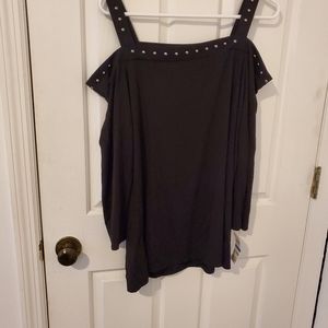 Cold shoulder studded top